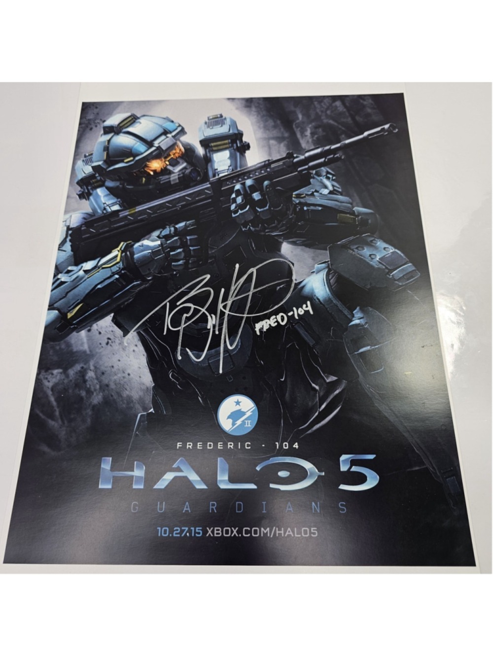 Signed Travis Willingham Halo 5 Guardians Frederic-104 Poster Print Xbox...
